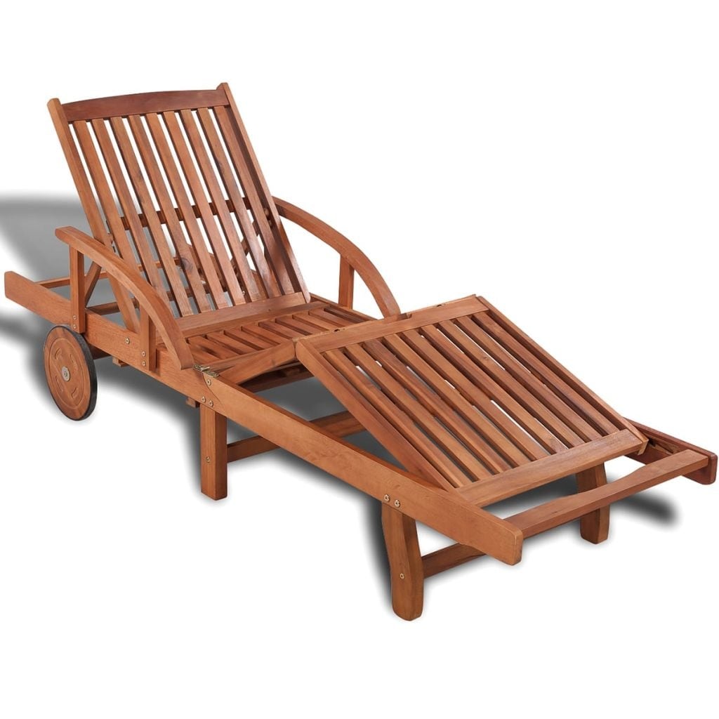 vidaXL Sun Lounger Solid Acacia Wood - 78.7" x 26.8" x 11.8"