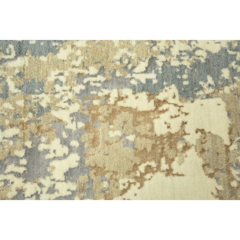 Alora Decor Essential Beige, Ivory, and Grey Abstract Wool Blend Rug