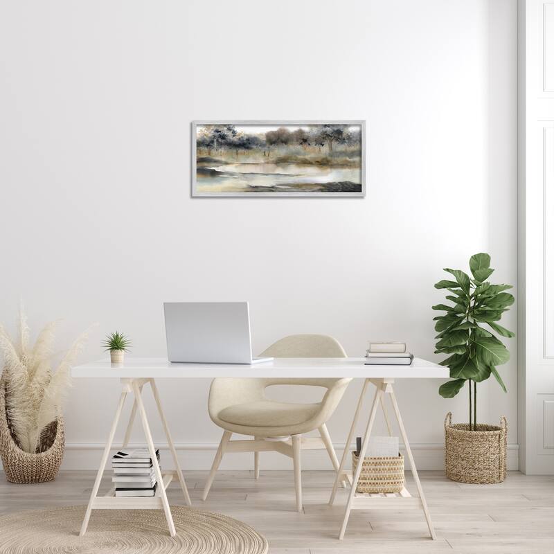 Stupell Trees By Lakeside Landscape Framed Giclee Art, Design by Carol Robinson