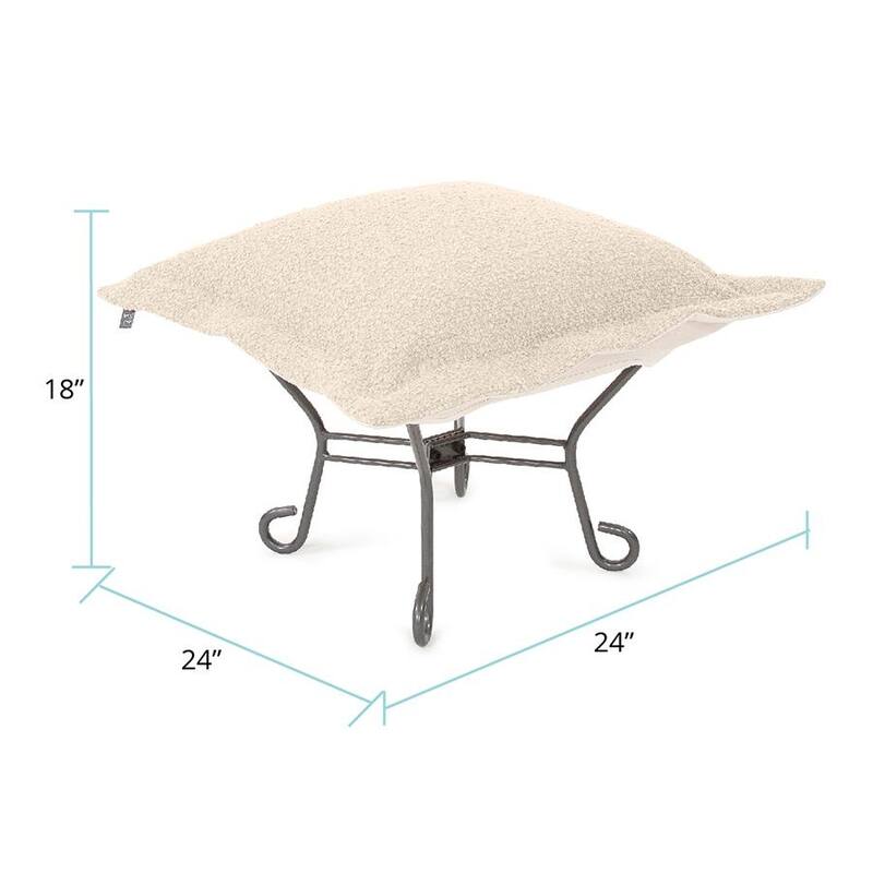 Allan Andrews Scroll Puff Ottoman with Titanium Frame & Cover, Barbet Collection