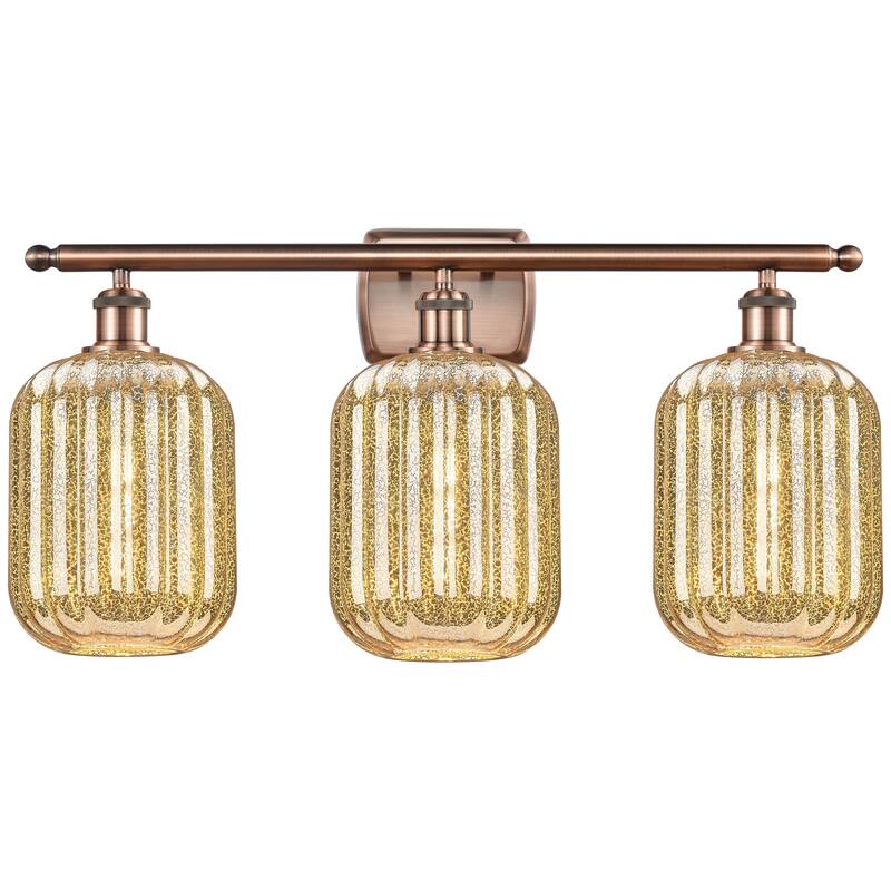 Innovations Lighting Endless Possibilities Ballston - Preston - 3 Light 27" Jar Shade Bath Vanity Light - Mercury/Antique Copper