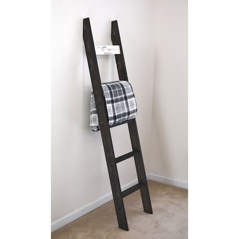 6ft Country Chic Blanket Ladder with Farmhouse Sign 'You + me and the Dogs' - Light Gray - 72 x 17 x 3