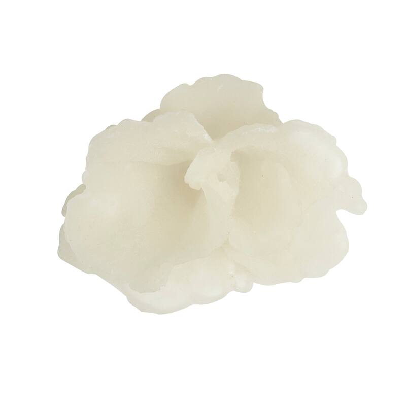 White Polystone Small Textured Coral Decorative Sculpture with Clear Acrylic Base