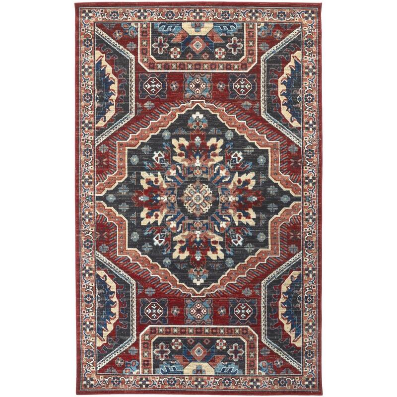 Vojep Power Loomed Distressed Abstract Stain Resistant Area Rug By HomeRoots - 12' x 15'