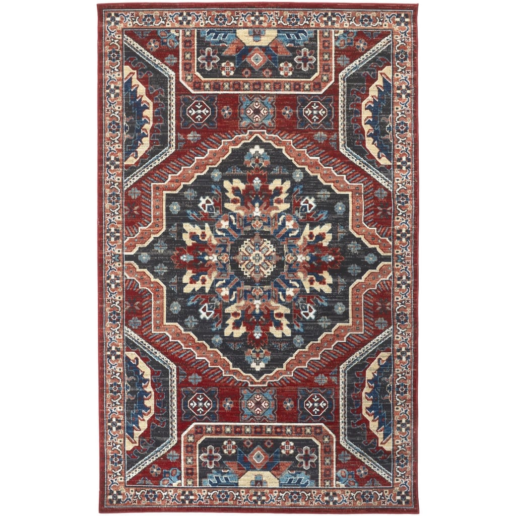 Vojep Power Loomed Distressed Abstract Stain Resistant Area Rug By HomeRoots - 12' x 15'