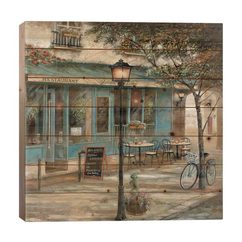Jardin Notre Dame II Print On Wood by Ruane Manning - Multi-Color - 26x26x1.5