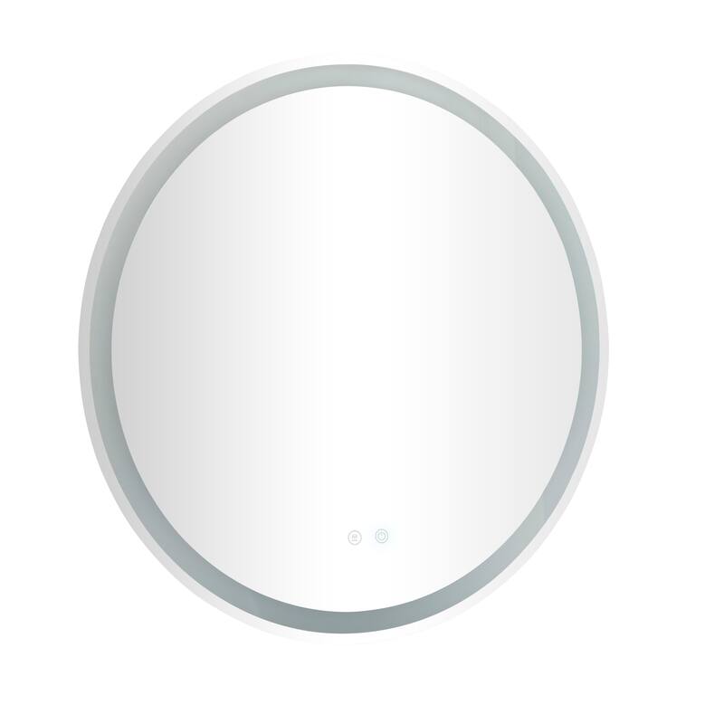 Silver Glass Room Anti Fog Mirror with LED Light - 32 x 1 x 32