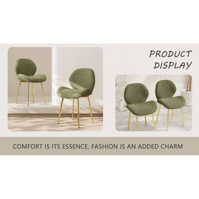 Modern Minimalist Dining Chairs Set with Sturdy Metal Legs and Comfortable Backrest
