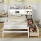 preview thumbnail 6 of 16, Twin Size Bed Frame with LED Light and Bookcase Headboard