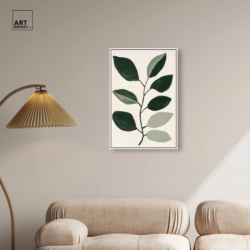 Green and Grey Branch I Canvas by Art Remedy