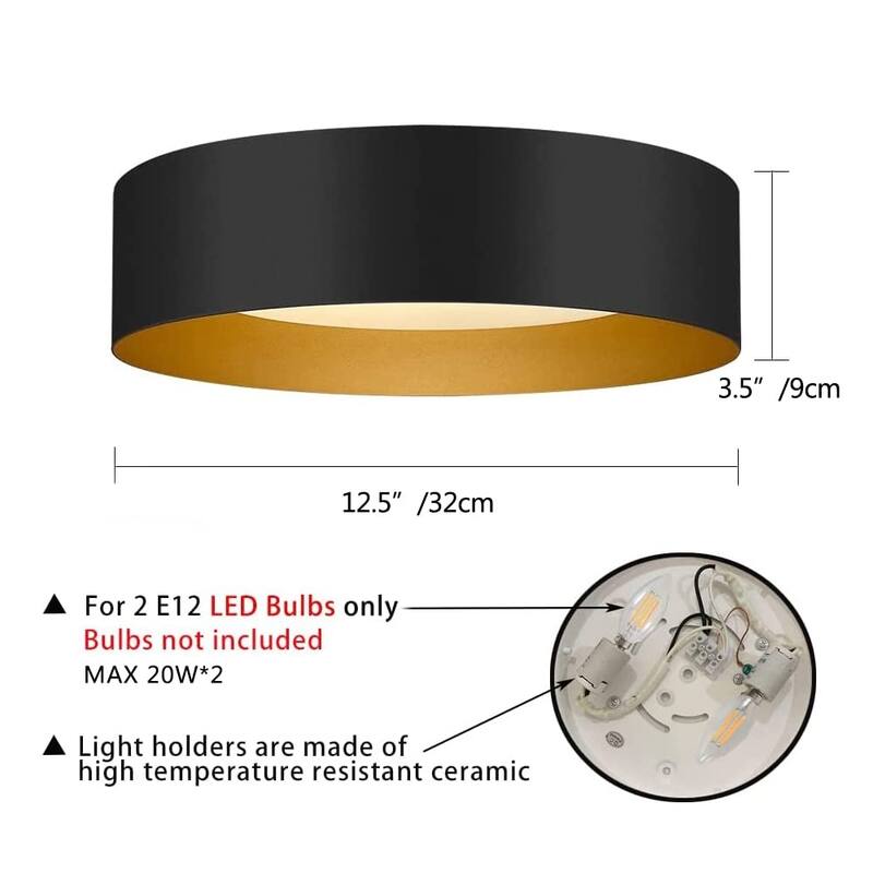 Modern Minimalist 2/3/5-Lights Metal Shaded Drum Flush Mount Ceiling Light
