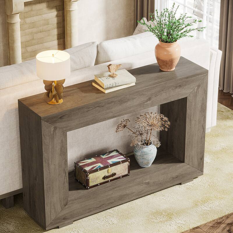 Rustic Console Sofa Table for Entryway, Hallway, Living Room - 47.24" W x 32.8" H x 11.81" D