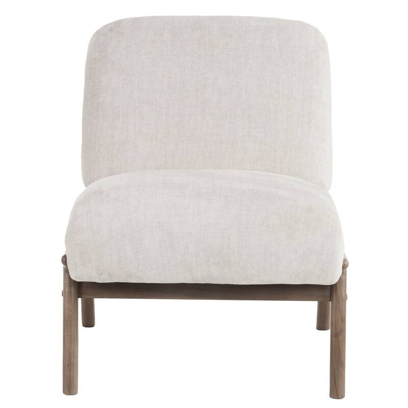 Contemporary Velvet & Solid Wood Accent Chair