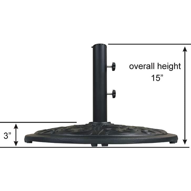 Tropishade 50 lb Cast Iron Umbrella Base, Black finish
