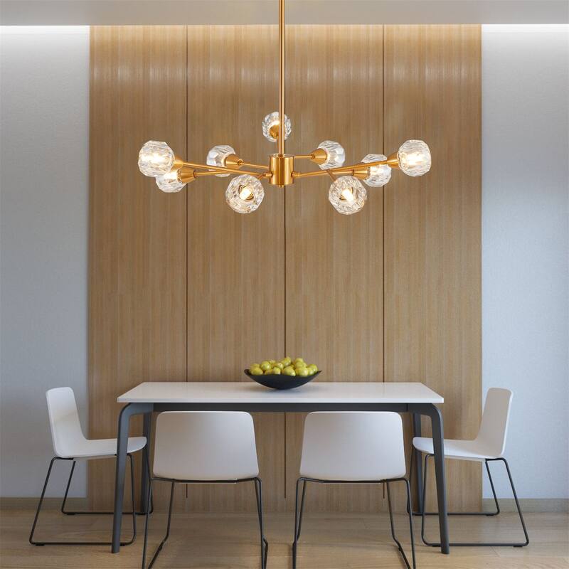 9 Lights Crystal Chandeliers(Bulbs Not Included) - Gold