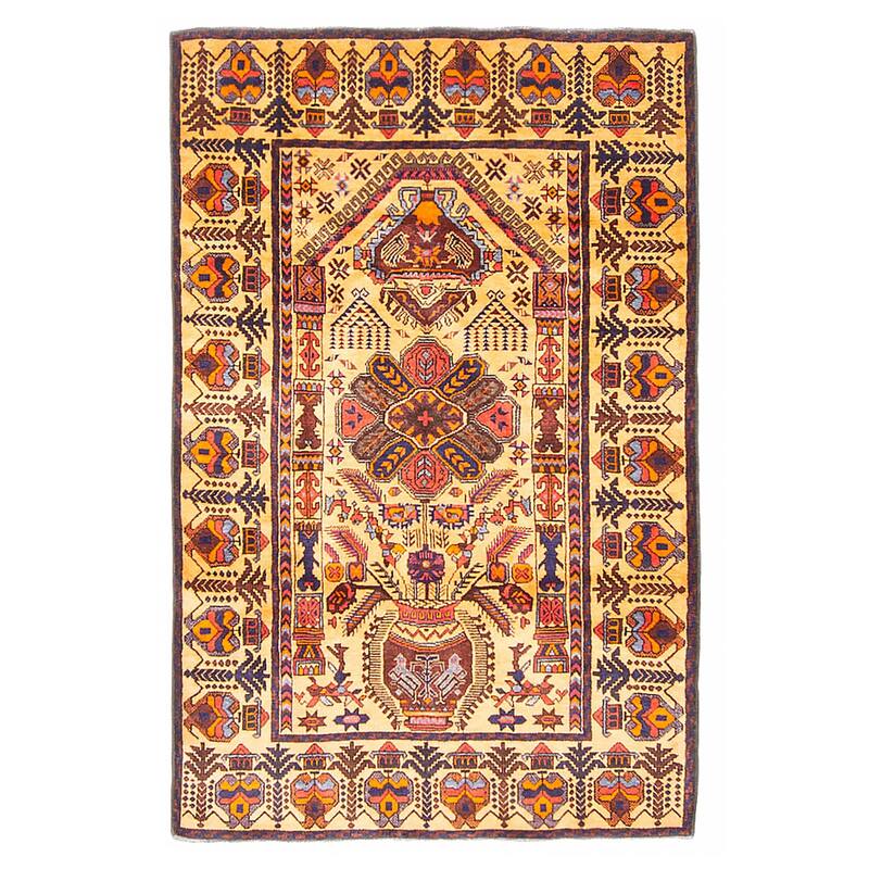 Teimani Orange Rug 2'11" x 4'7" - 2'11 x 4'7 - Orange - 2'11 x 4'7