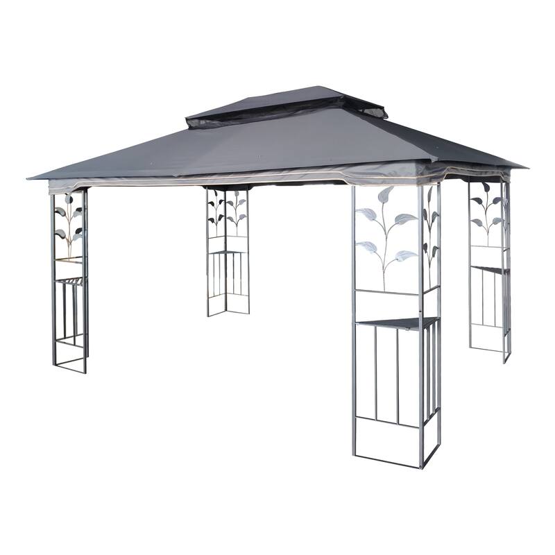 13x10 Outdoor Patio Gazebo Canopy Tent With Ventilated Double Roof - Gray