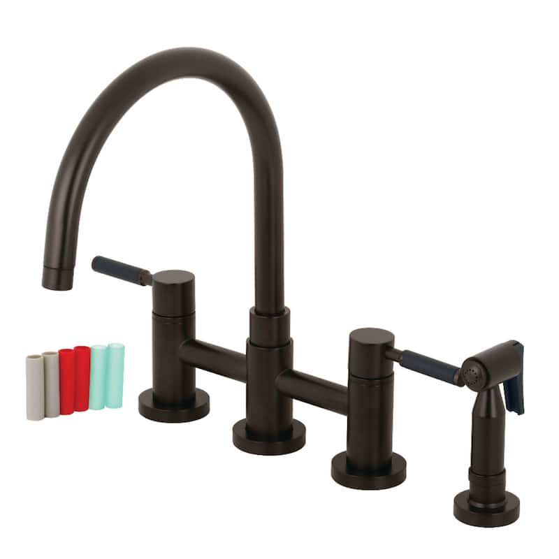 Kingston Brass Concord 1.8 GPM Widespread Bridge Kitchen Faucet - - Oil Rubbed Bronze