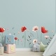 preview thumbnail 2 of 5, Walplus Delicate Flowers With Poppies Wall Stickers Decals