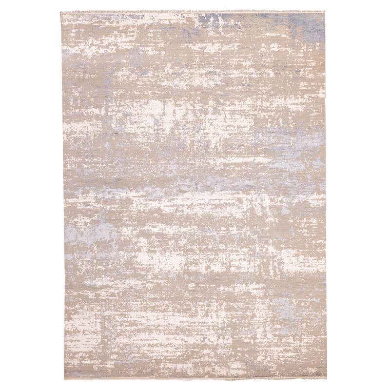 ECARPETGALLERY Hand-knotted Legacy Taupe Silk, Wool Rug - 8'10 x 12'1