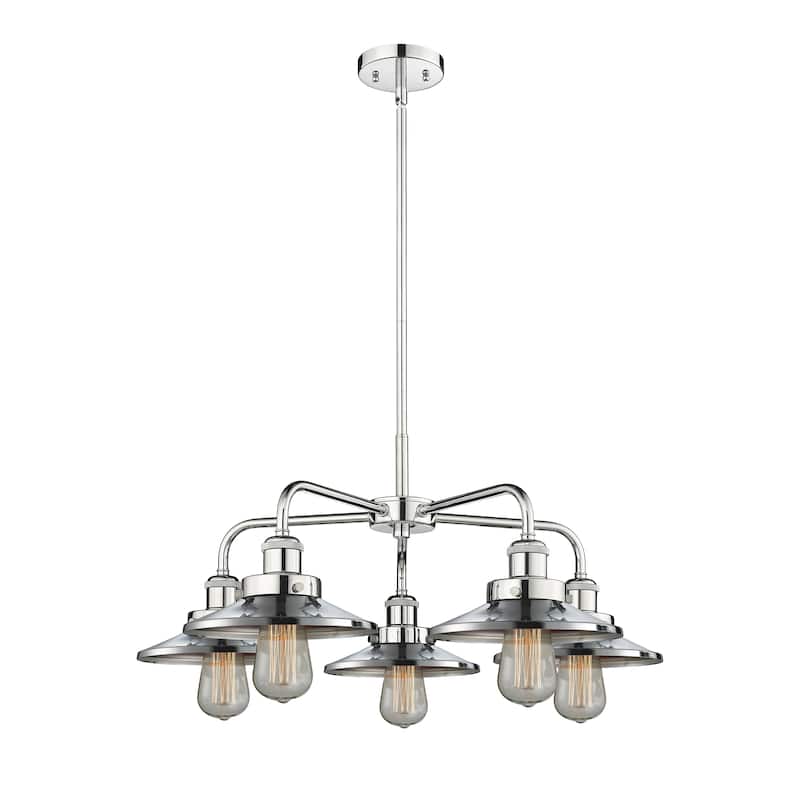 Innovations Lighting Ballston Urban - 5 Light 26" Stem Hung Chandelier - Polished Chrome