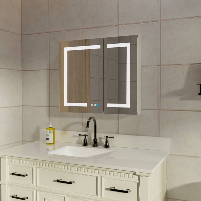 LED Lighted Bathroom Medicine Cabinet with Mirror