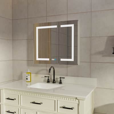 LED Lighted Bathroom Medicine Cabinet with Mirror