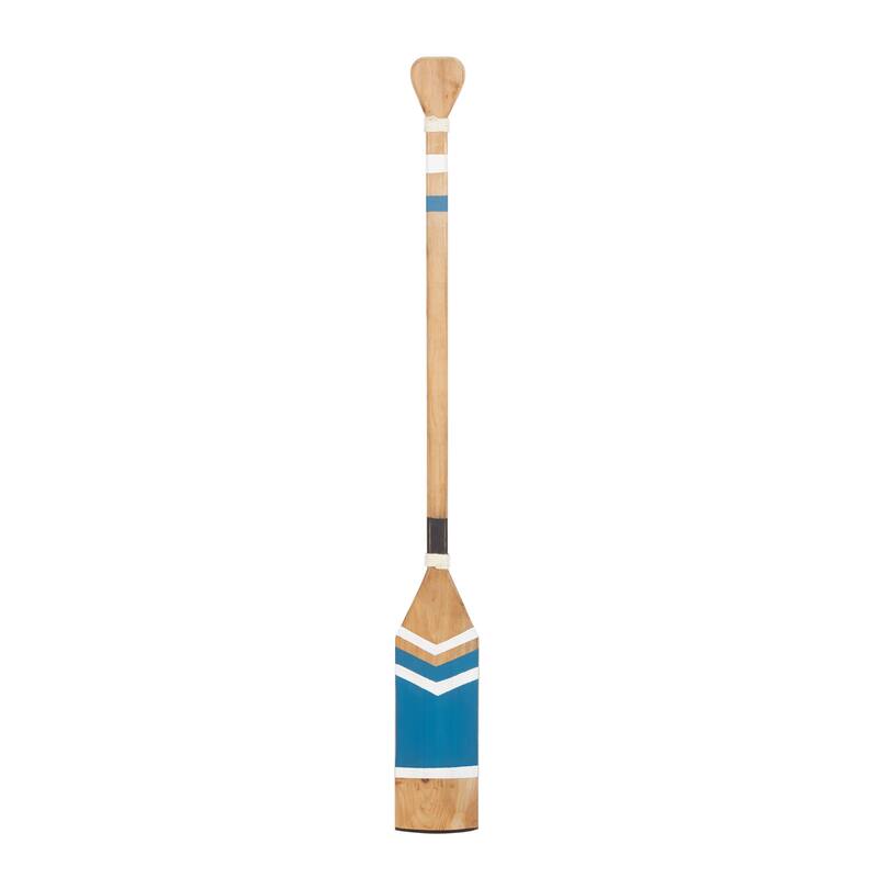 Blue Wood Novelty Canoe Oar Paddle Home Wall Decor with Arrow Design and Rope Detail