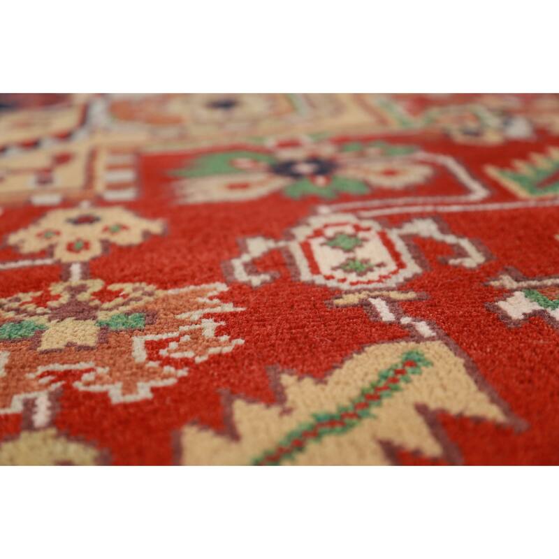 Geometric Medallion Heriz Serapi Area Rug Hand-Knotted Wool Carpet - 8'11"x 11'9"
