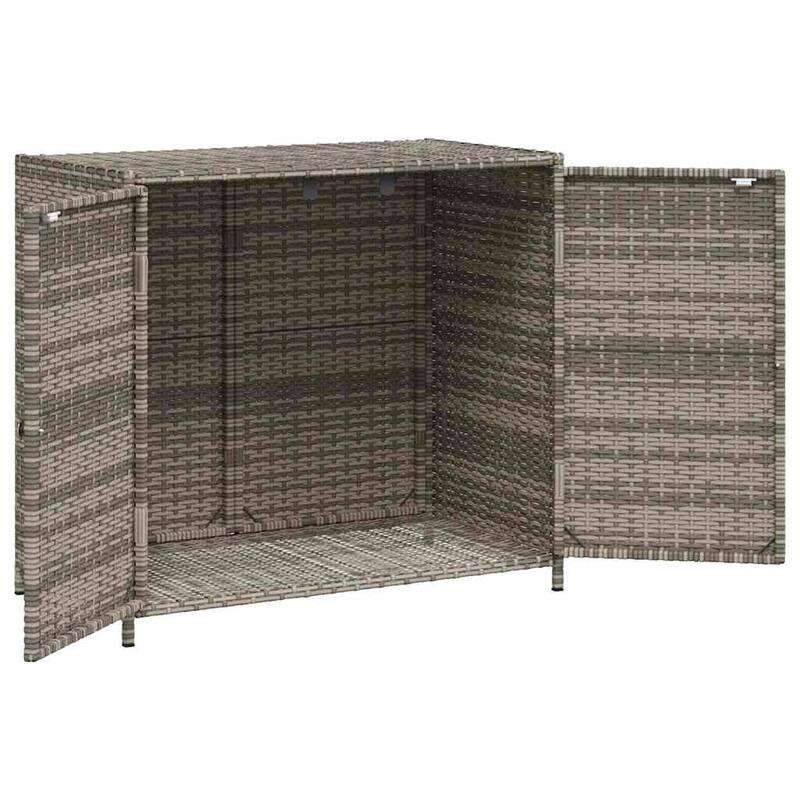 vidaXL Patio Storage Cabinet Box Outdoor Garden Tool Organizer Poly Rattan - 32.7" x 17.7" x 29.9"
