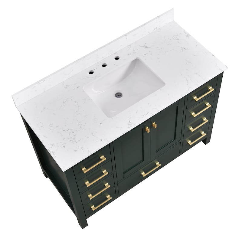 StarrySky 48 inch Undermount Single Sink Bathroom Vanity with Engineered Carrara Marble Top