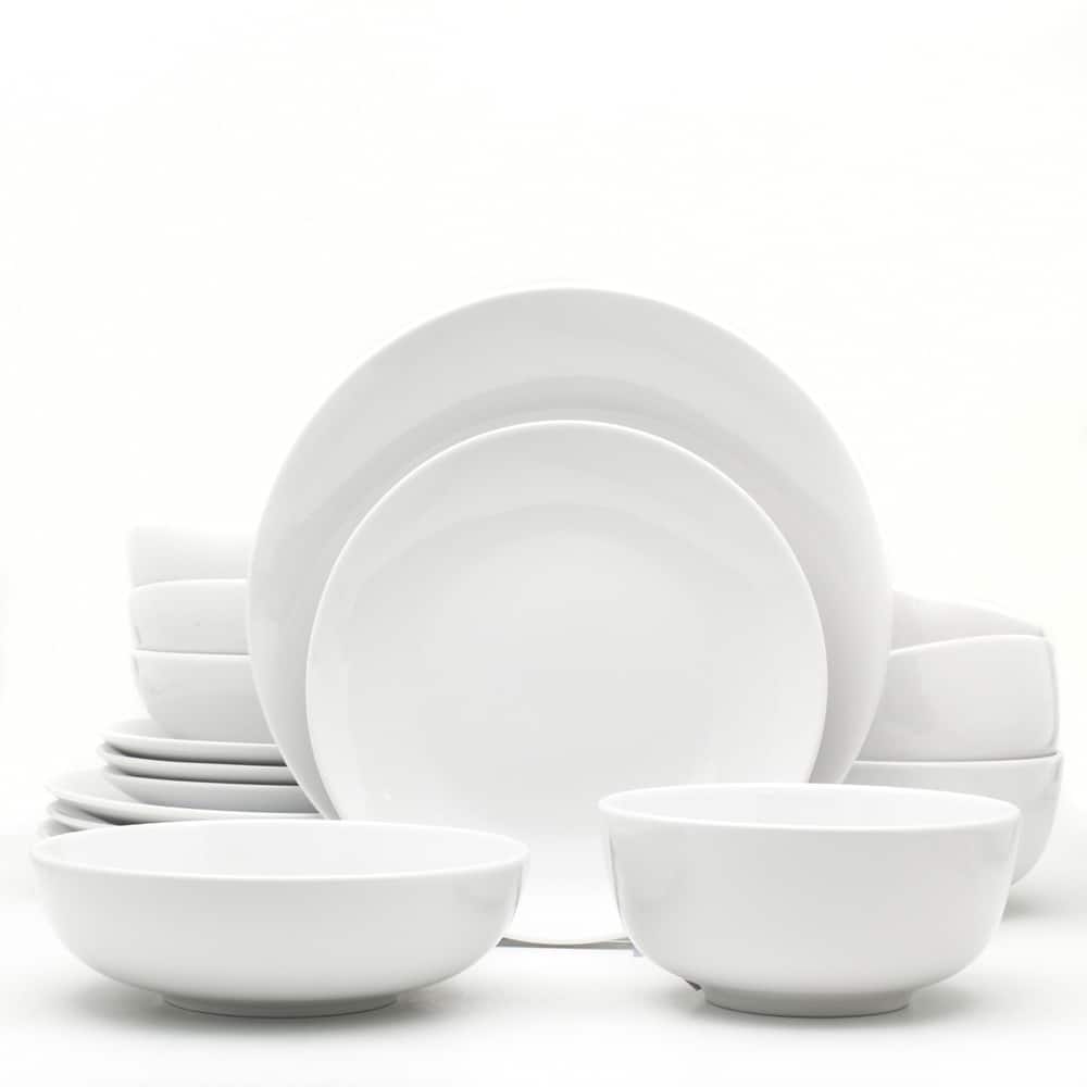 Euro Ceramica 16 Piece / 32 Piece White Essential Porcelain Dinnerware Set