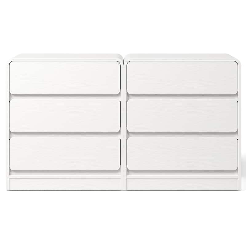 Modern Storage 3-Drawer Nightstand Set of 2 for Bedroom, Nursery, Living Room