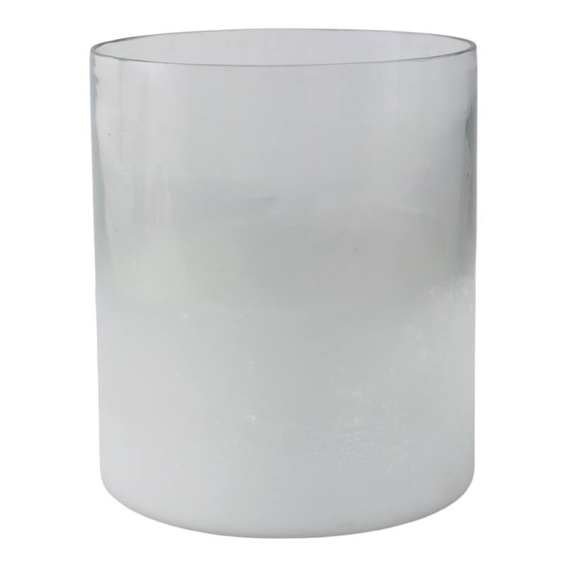 Glass Frosted Finish Pillar Candle Holder - Clear