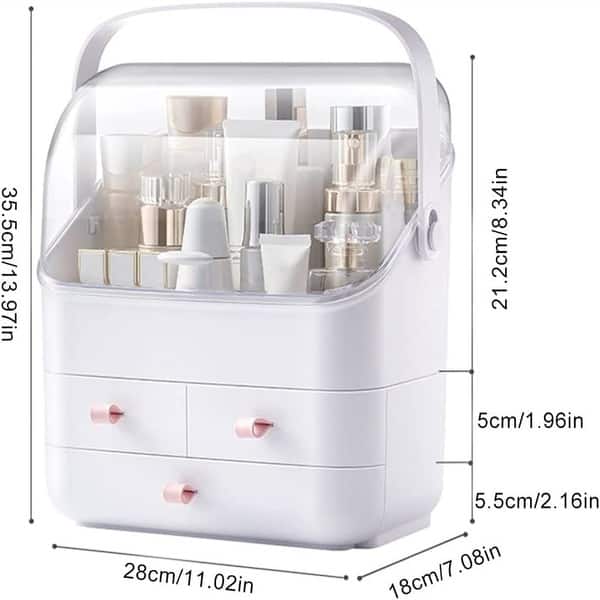 dimension image slide 0 of 4, Large Makeup Organizer Box Drawers