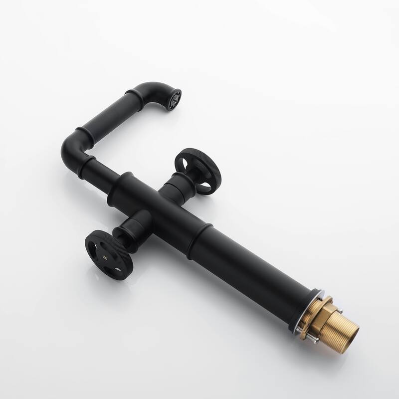 Modland Single Hole Bathroom Faucet with Dual Handle Deck Mounted Faucet 360° Swivel Spout