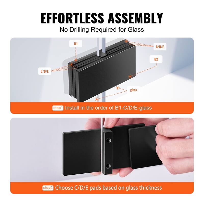 Glass Clamp, Glass Railing Bracket, Stainless Steel Glass Mounting Clamp, Glass Shelf Bracket for Balcony, Garden