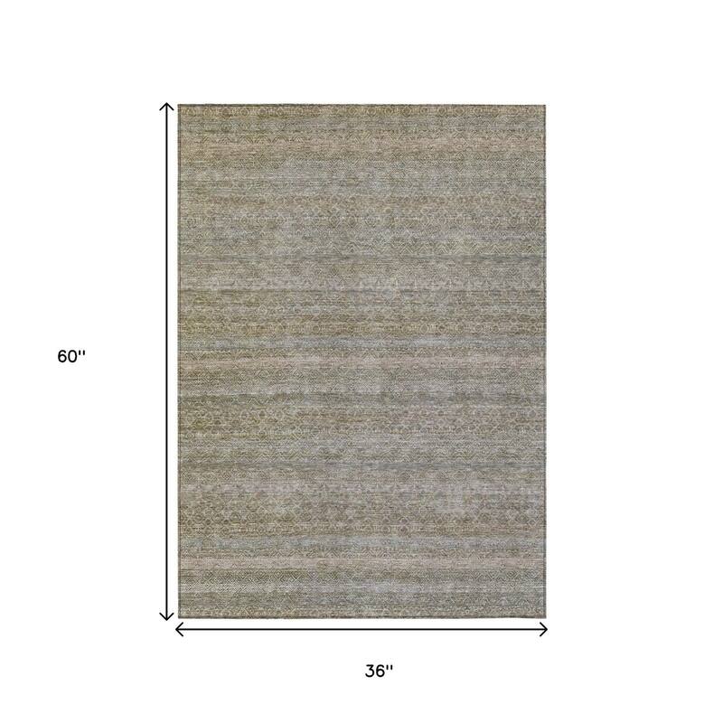 HomeRoots Striped Transitional Rectangle Outdoor Rug