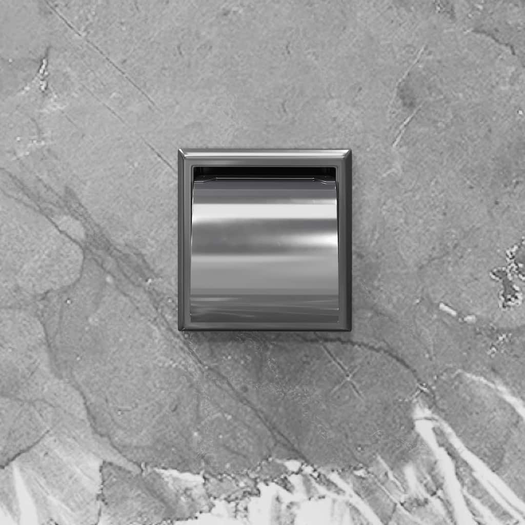 Stainless Steel Toilet Paper Holder 6" Chrome Finish Wall Mount Toilet Tissue Holder with Lid