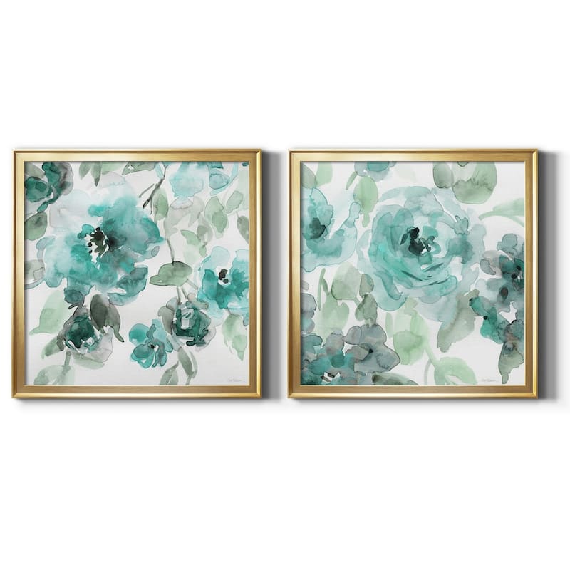Belle's Teal I-Premium Framed Canvas - Ready to Hang - Multi-Color - 22.5x22.5 - Gold