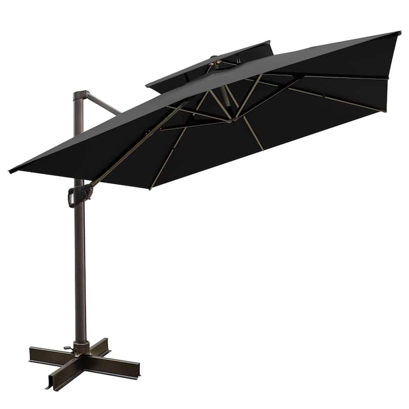 Pellebant 10 ft Patio Cantilever Umbrella with 360 Degree Rotation