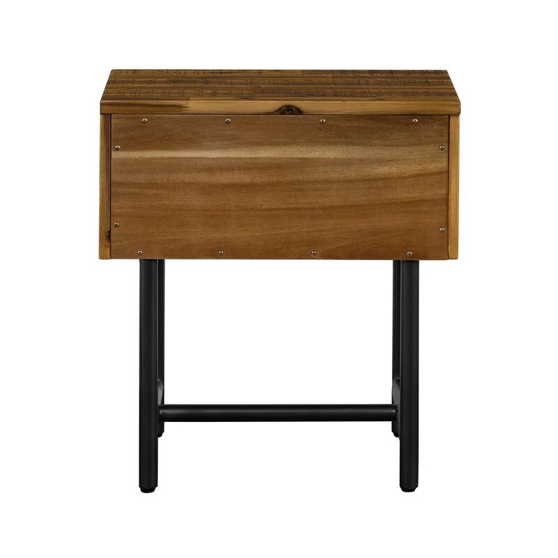 Cusco Modern Rustic Acacia Wood 1 Drawer Night Stand End Table