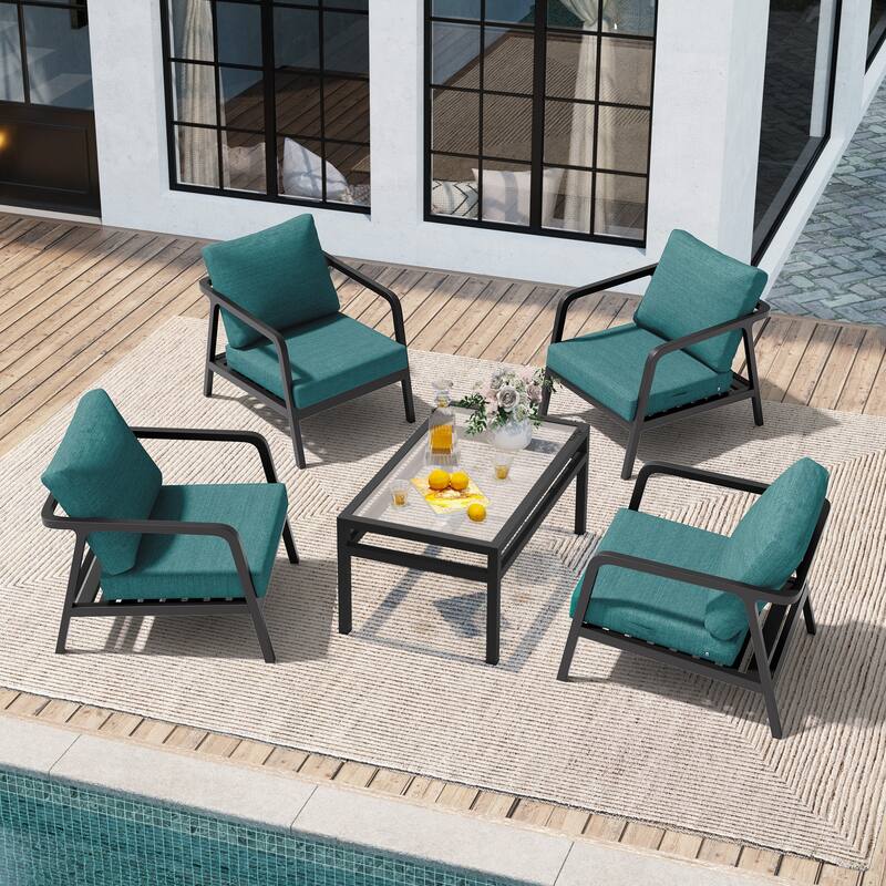 24''x24'' Outdoor Patio Seat Cushion Set with Removable Cover