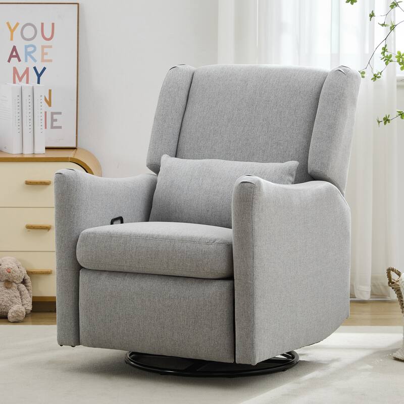 Wingback Swivel Rocker Recliner Chair, Glider Rocker Recliner, Rocking Chair Nursery for Living Room Bedroom Apartment