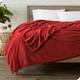 Bare Home Microplush Fleece Blanket - Ultra-Soft - Cozy Fuzzy Warm - Throw - Red