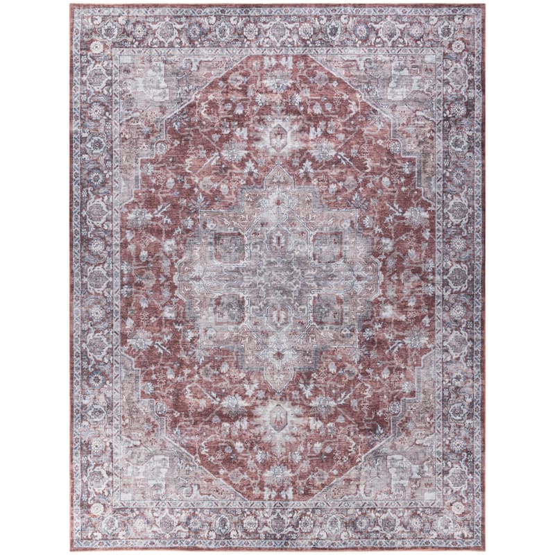 New Concept Washables Persian Boho Machine Washable Area Rug - 9' 2" x 12' - Ivory/Brick