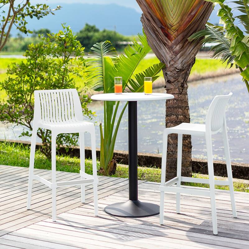 Milos Resin Stackable Bar Stools, Set of 2
