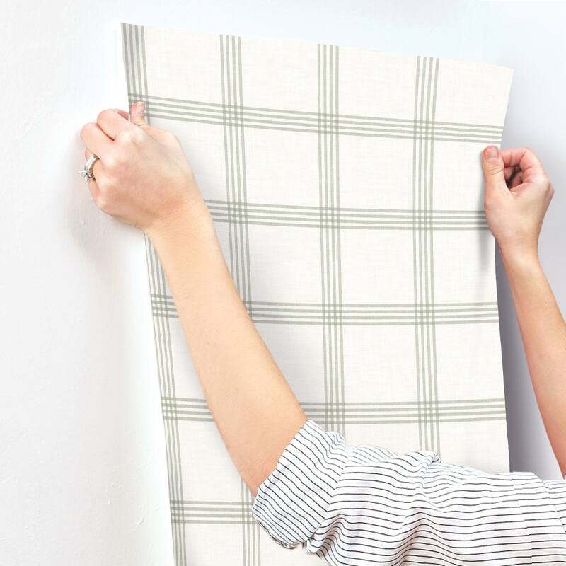 Chesapeake Twain Green Plaid Wallpaper