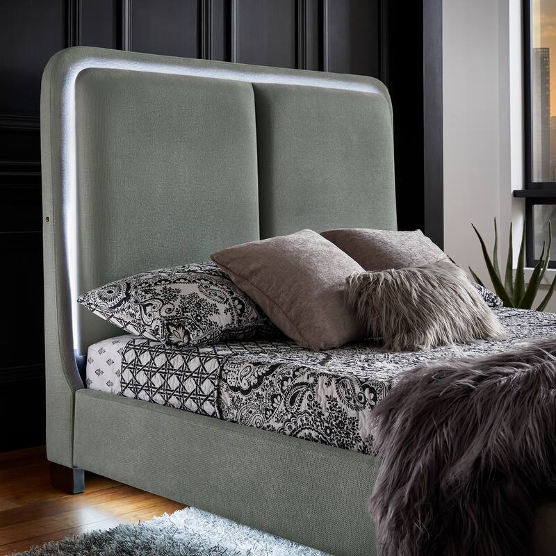 Noe Fabric Upholstered LED Platform Bed by iNSPIRE Q Modern