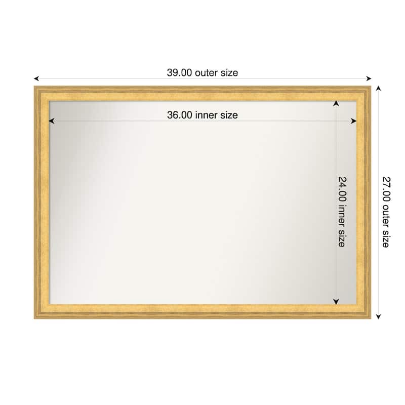 Owen Gold Non-Beveled Wood Framed Wall Mirror - Owen Gold - 39 x 27 in